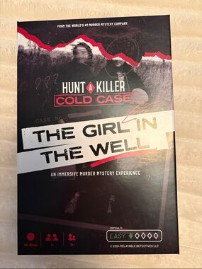 Hunt A Killer Cold Case: The Girl in the Well Board Game - Black & Red